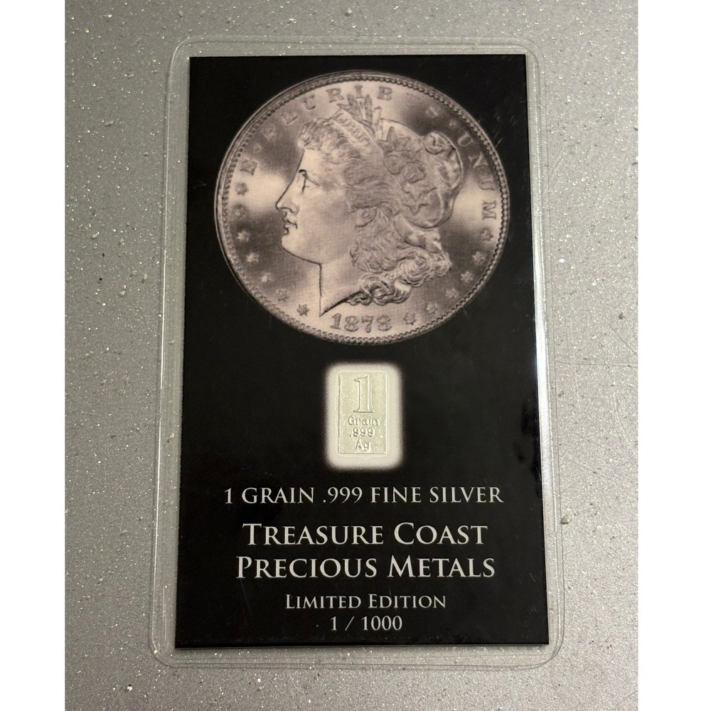 Treasure Coast Precious Metals 1 Grain .999 Fine Silver 1878-CC Morgan